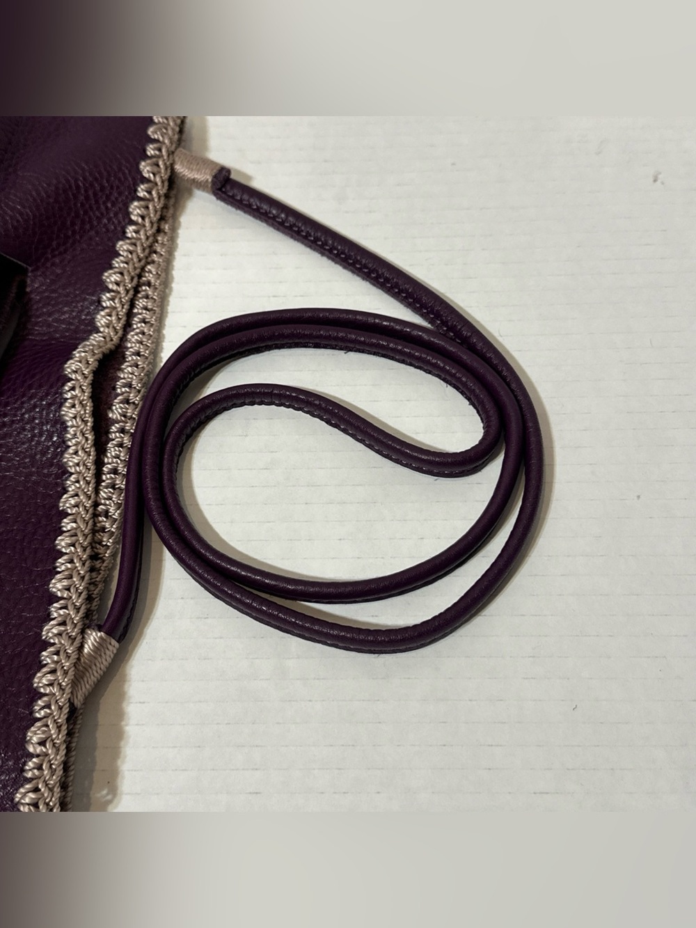 The Sak Leather Crochet Crossbody Bag Handmade Bali Artisan Convertible Clutch - Picture 9 of 13